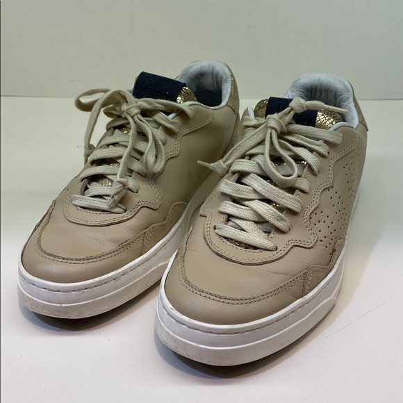 P448 Shoes - P448 Sneaker Low Top Lace Up Tan & Rose Gold EU 38